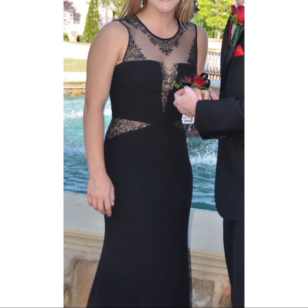 BCBGMAXAZRIA Black Mesh Dress